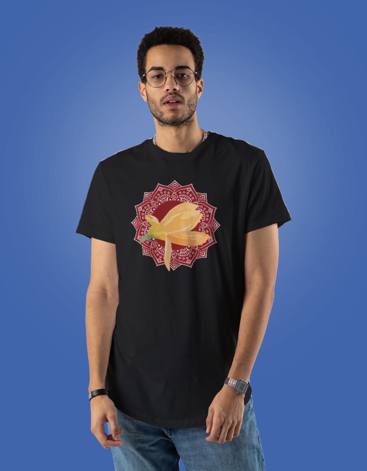 Chafa Mandala Graphic Printed Regular Fit Cotton T-Shirt