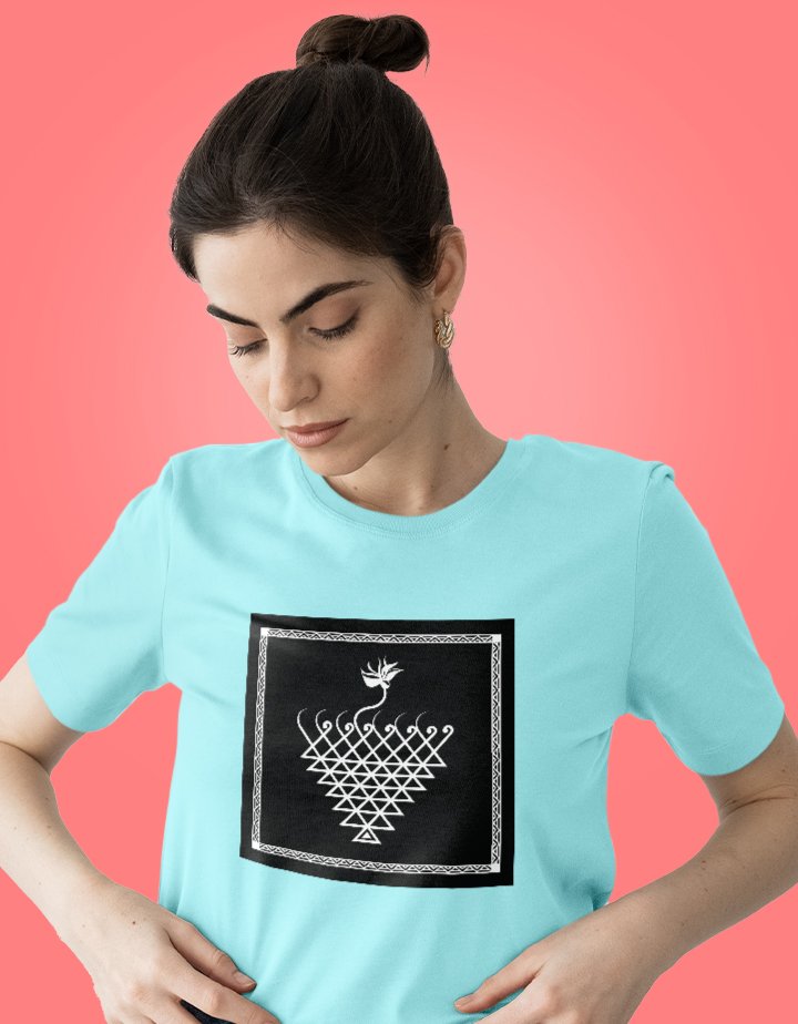 Saraswati Black Graphic Printed Regular Fit Cotton T-Shirt