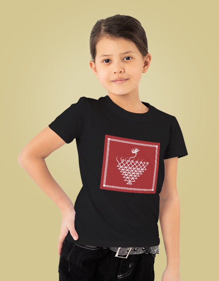 Saraswati Red Kids Graphic Printed Regular Fit Cotton T-Shirt